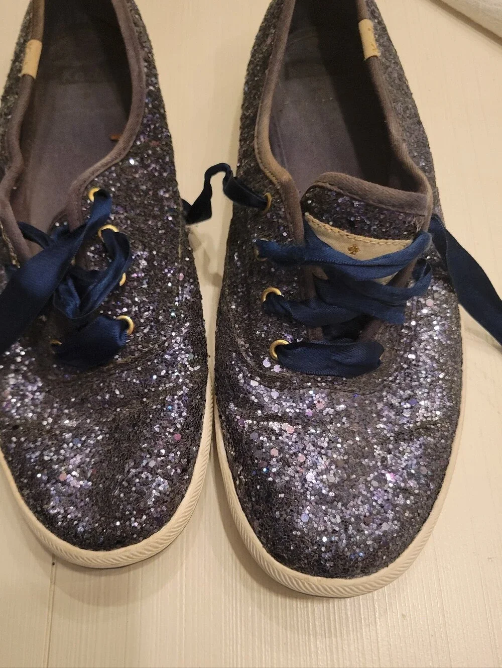 KEDS x KATE SPADE Navy Glitter Sneaker Women's Size 9.5
